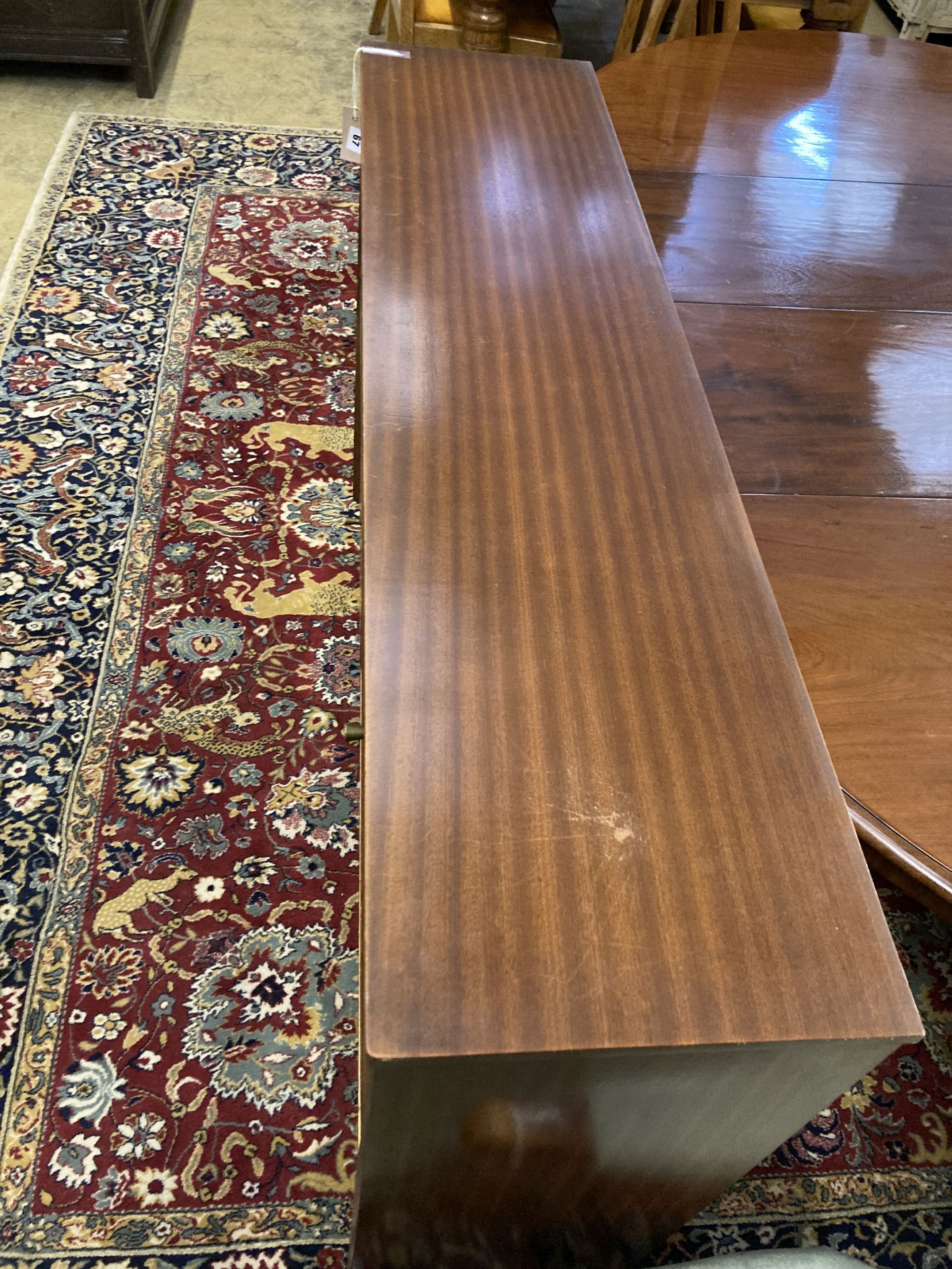 A Nathan teak side cabinet, circa 1970, width 123cm, depth 29cm, height 98cm